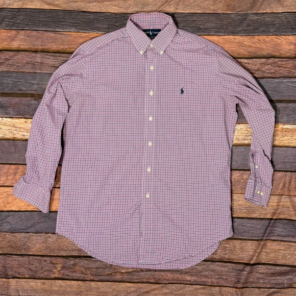 Polo Ralph Lauren Classic Fit Check Mens Long Sleeve Dress Shirt